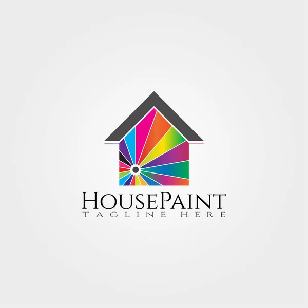 Templat Ikon Rumah Desain Logo Vektor Kreatif Rumah Cat Rumah - Stok Vektor