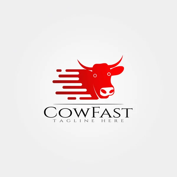 Cow Farm Icon Template Rundveehouderij Symbool Snelle Koe Creatieve Vector — Stockvector