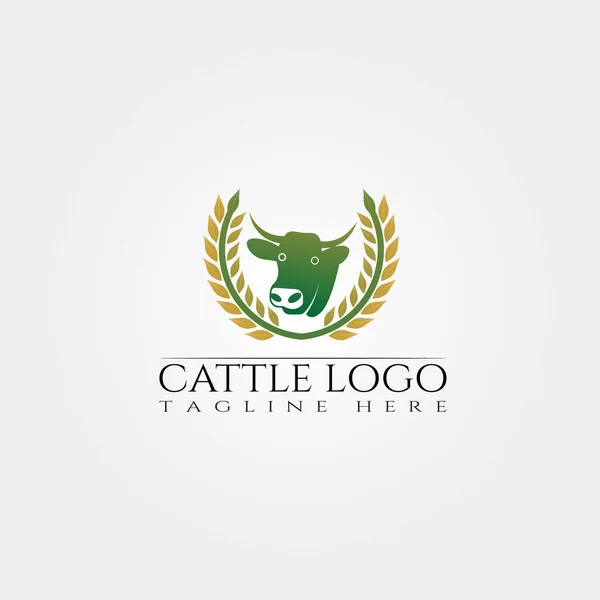 Cow Farm Icon Template Cattle Farm Symbol Creative Vector Logo — Stock Vector