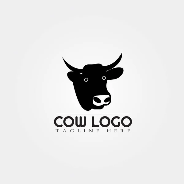 Modelo Ícone Fazenda Vaca Símbolo Fazenda Gado Design Logotipo Vetor — Vetor de Stock