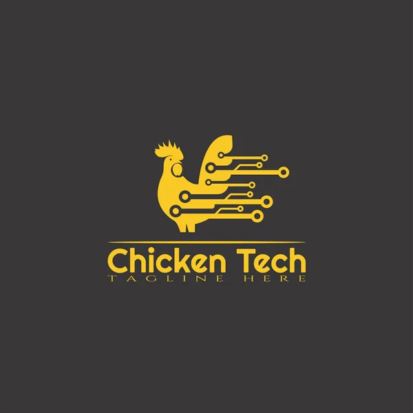 Chicken Farm Icon Template Creative Vector Logo Design Technology Animal — Stock Vector