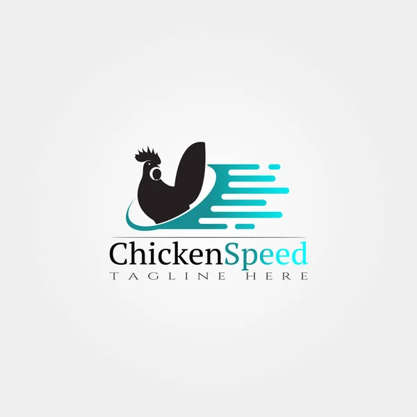 Kippenboerderij Pictogram Template Creatieve Vector Logo Ontwerp Snelheid Veeteelt Illustratie — Stockvector