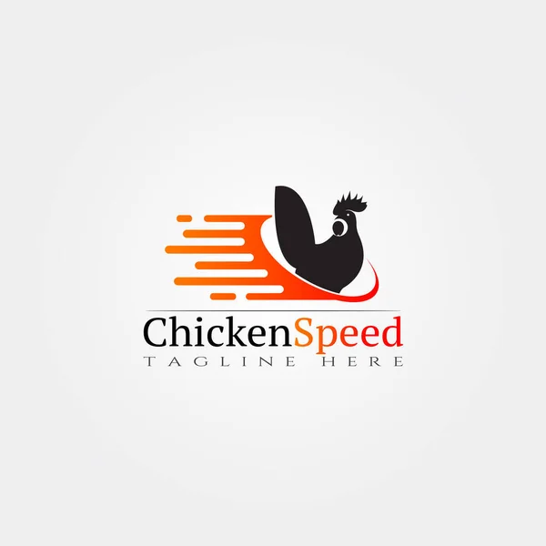 Chicken Farm Icon Template Creative Vector Logo Design Speed Animal — Stock Vector