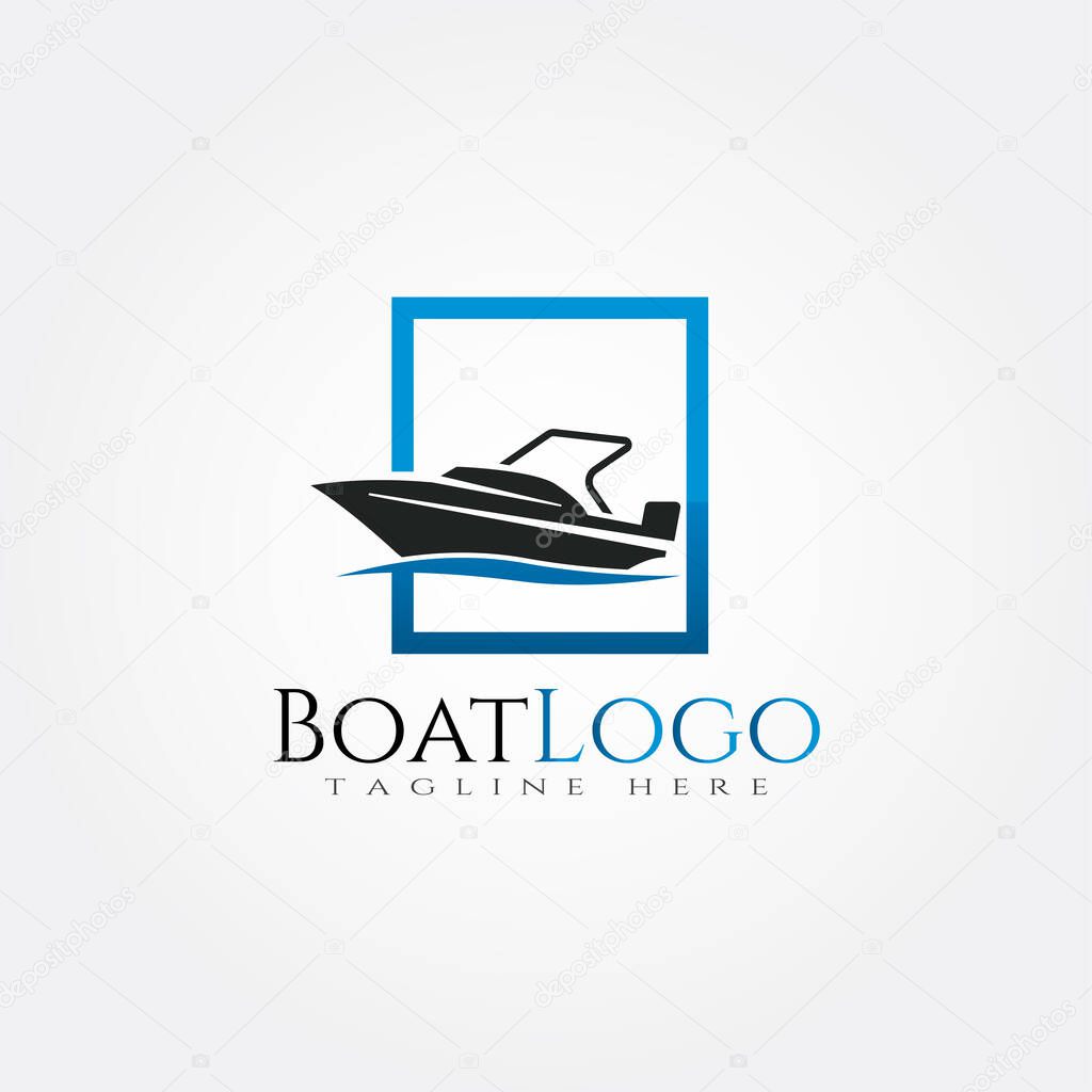 Boat logo template, ship icon design,illustration element -vector