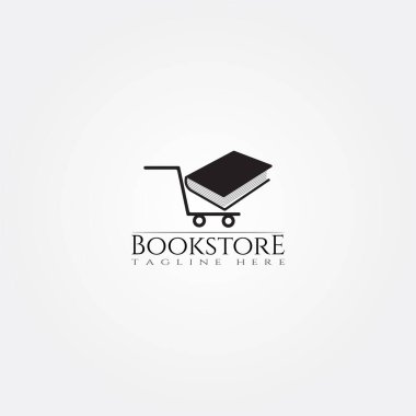 kitapçı simgesi şablonu, yaratıcı vektör logosu tasarımı, kütüphane, illüstrasyon ögesi.