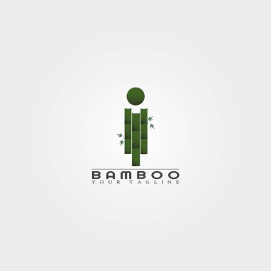 I letter, Bamboo logo şablonu, ticari şirketler için yaratıcı vektör tasarımı, doğa, elementler, illüstrasyon.