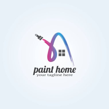 boya ev logosu şablonu, şirket için vektör logosu, elementler, illüstrasyon.