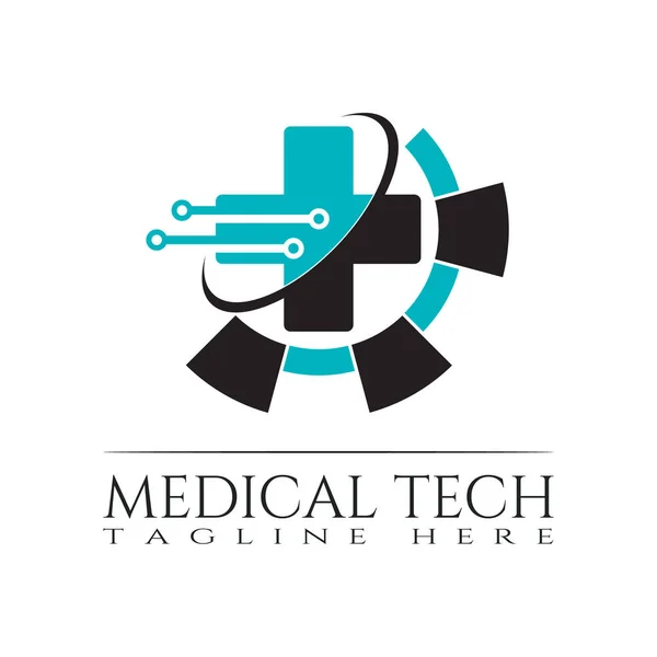 Medische Technologie Icoon Template Creatief Vector Logo Ontwerp Gezondheidszorg Verbinding — Stockvector