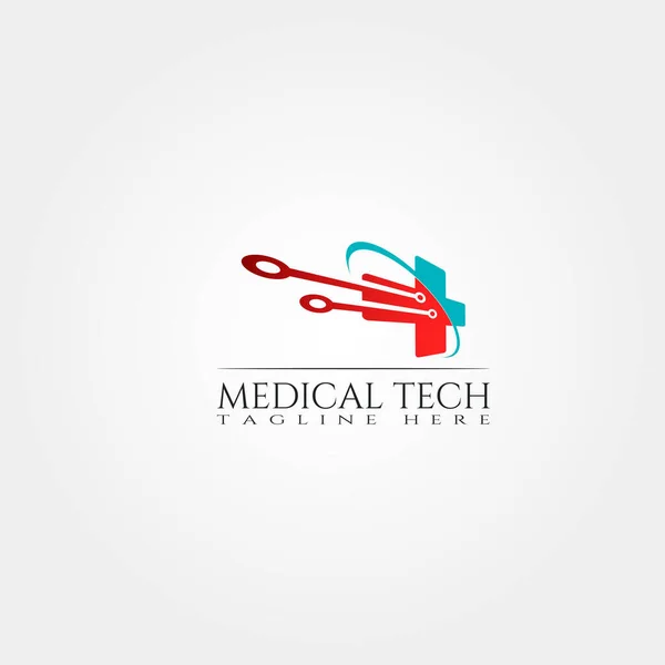 Medical Technology Icon Template Creative Vector Logo Design Healthcare Connection — Stock Vector