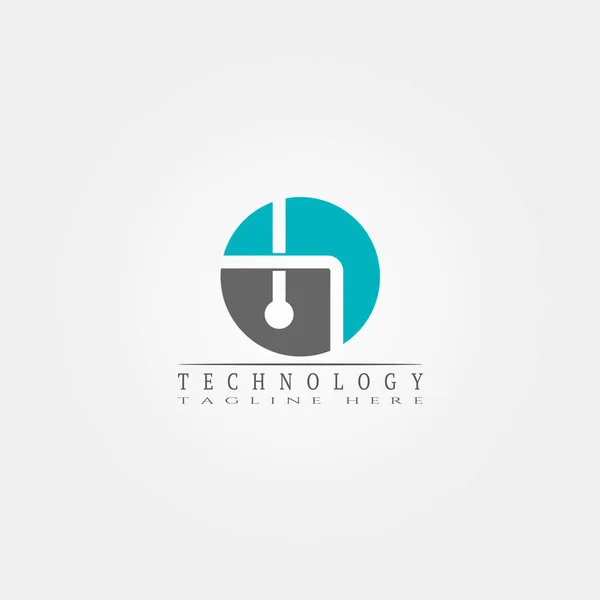 Teknoloji Simgesi Şablonu Yaratıcı Vektör Logosu Tasarımı Bağlantı Illüstrasyon Elementleri — Stok Vektör