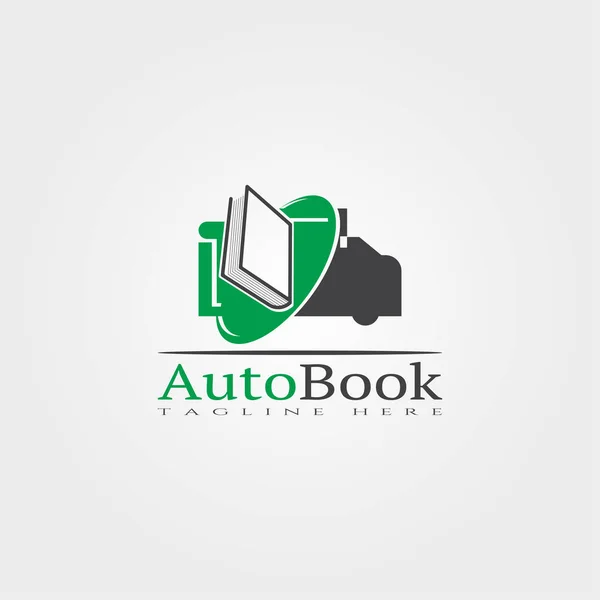 Automobil Bibliothek Icon Vorlage Kreative Vektor Logo Design Studium Lesen — Stockvektor