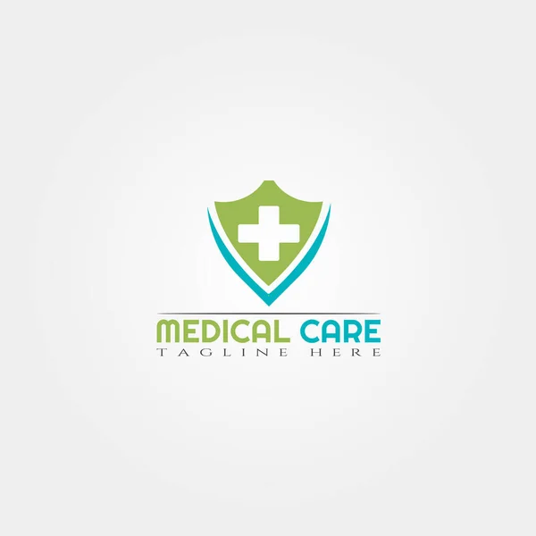 Modelo Ícone Cuidados Médicos Design Logotipo Vetor Criativo Cuidados Saúde — Vetor de Stock