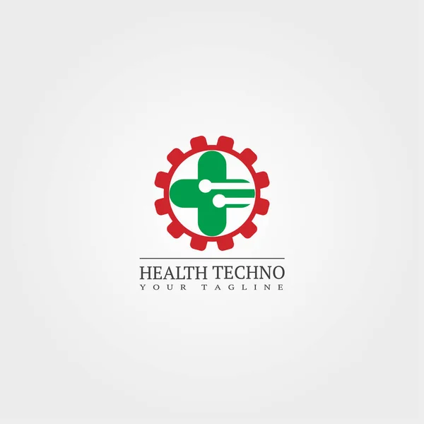 Digitale Gezondheid Pictogram Template Vector Logo Technologie Voor Het Bedrijfsleven — Stockvector