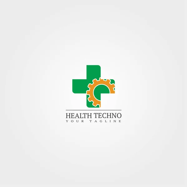 Digitale Gezondheid Pictogram Template Vector Logo Technologie Voor Het Bedrijfsleven — Stockvector