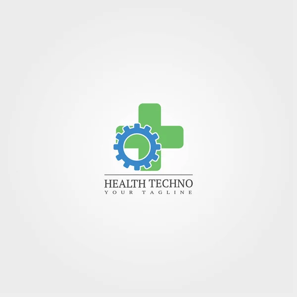 Digitale Gezondheid Pictogram Template Vector Logo Technologie Voor Het Bedrijfsleven — Stockvector