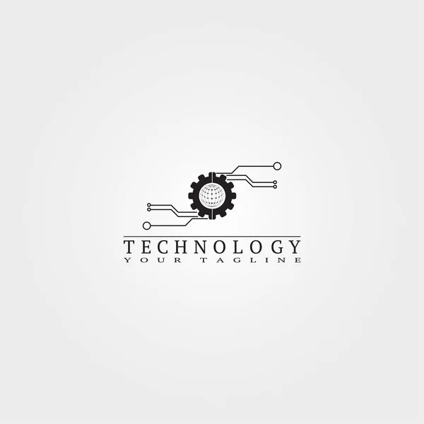 Electronic Icon Template Vector Logo Technology Business Corporate Gear Logo — Stock Vector