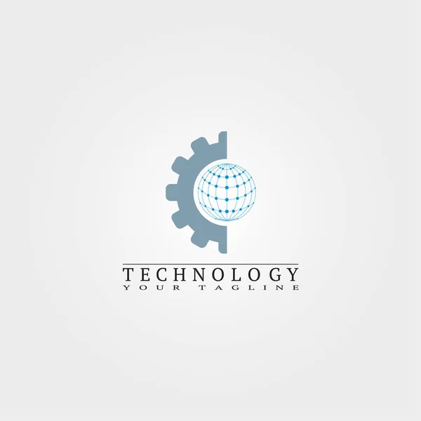 Plantilla Icono Electrónico Tecnología Logotipo Vectorial Para Empresas Logotipo Engranaje — Archivo Imágenes Vectoriales