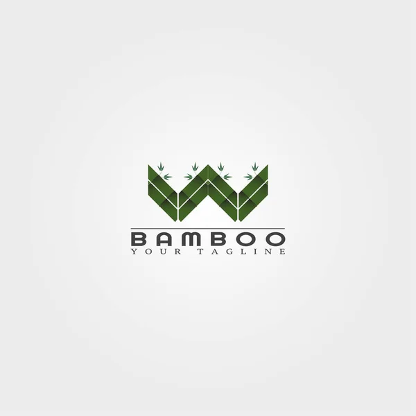 List Szablon Logo Bambusa Kreatywny Wektor Dla Biznesu Natura Elementy — Wektor stockowy