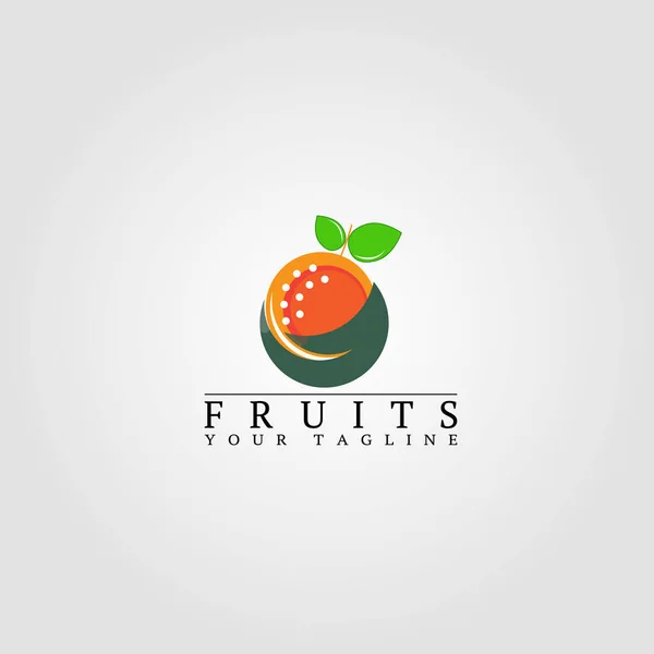 Meyve Logo Şablonu Işletme Şirketi Için Vektör Logosu Portakallar Organik — Stok Vektör