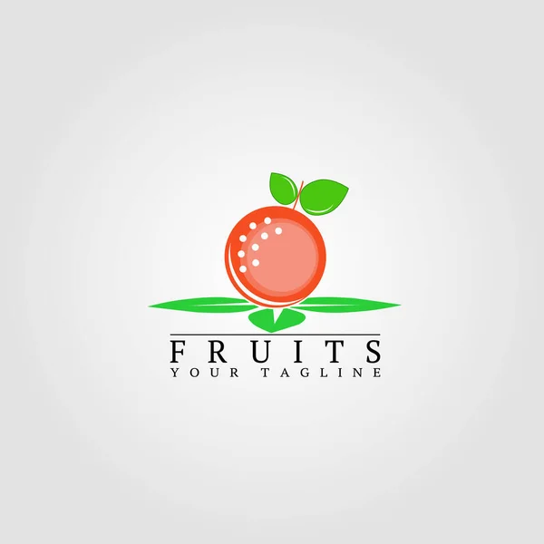 Modello Logo Frutta Logo Vettoriale Aziende Arance Succo Icona Organico — Vettoriale Stock