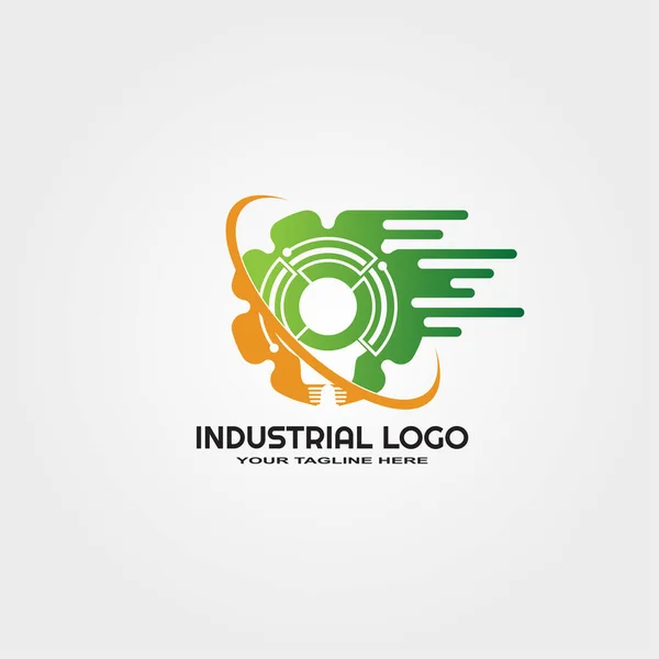 Modelo Logotipo Industrial Logotipo Vetor Para Empresa Sinal Símbolo Indústria — Vetor de Stock