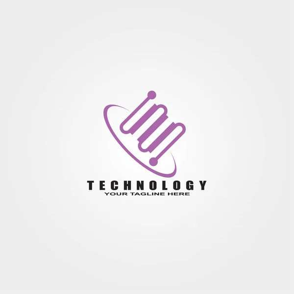 Plantilla Logotipo Tecnología Logotipo Vectorial Para Empresas Conexión Signo Símbolo — Archivo Imágenes Vectoriales