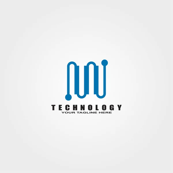Modelo Logotipo Tecnologia Logotipo Vetor Para Empresa Conexão Sinal Símbolo —  Vetores de Stock
