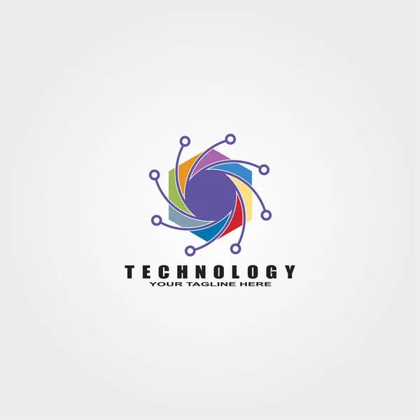 Szablony Logo Technologii Logo Wektorowe Dla Biznesu Korporacyjnego Element Ilustracja — Wektor stockowy