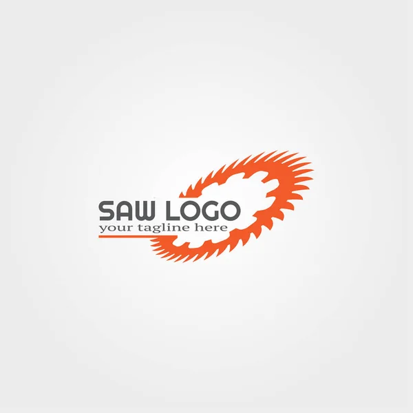 Modèle Logo Scie Bois Logo Vectoriel Pour Entreprise Outils Construction — Image vectorielle