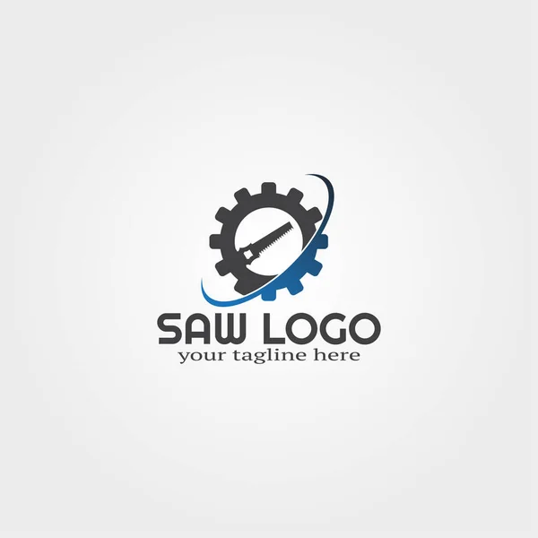 Ξύλινο Πριόνι Λογότυπο Πρότυπο Εργαλεία Vector Λογότυπο Για Τις Επιχειρήσεις — Διανυσματικό Αρχείο