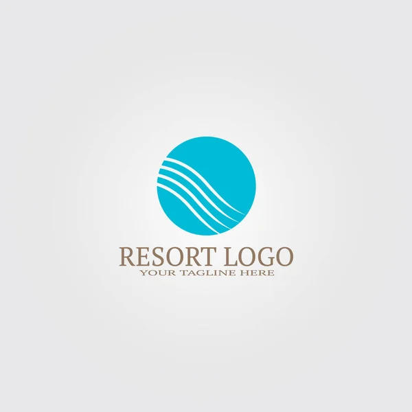 Λογότυπο Resort Template Vector Logo Για Επιχειρήσεις Φύση Θάλασσα Παραλία — Διανυσματικό Αρχείο