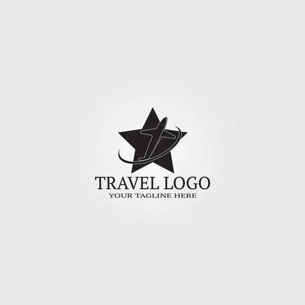 Plantilla Logotipo Viaje Logotipo Vector Para Empresas Avión Elemento Ilustración — Archivo Imágenes Vectoriales