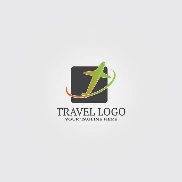 Plantilla Logotipo Viaje Logotipo Vector Para Empresas Avión Elemento Ilustración — Archivo Imágenes Vectoriales