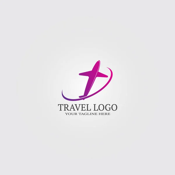 Modelo Logotipo Viagem Logotipo Vetorial Para Empresa Corporativa Avião Elemento —  Vetores de Stock