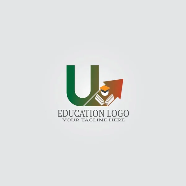 Modelo Logotipo Educação Com Letra Logotipo Vetor Para Identidade Escolar —  Vetores de Stock