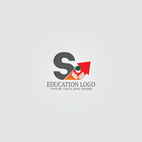 Educación Plantilla Logotipo Con Letra Logotipo Vectorial Para Identidad Escolar — Vector de stock