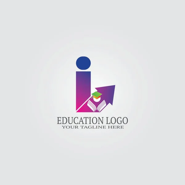 Szablon Logo Edukacji Literą Logo Wektora Dla Międzynarodowej Tożsamości Szkolnej — Wektor stockowy