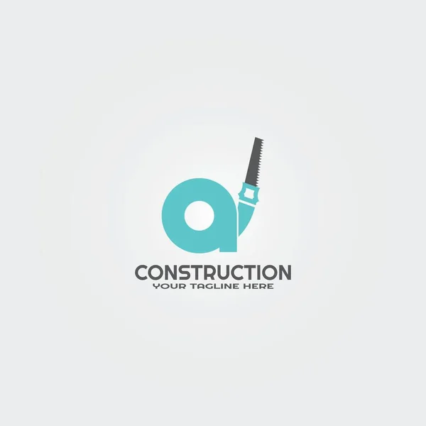 Plantilla Logotipo Construcción Con Iniciales Una Carta Vector Logos Para — Vector de stock