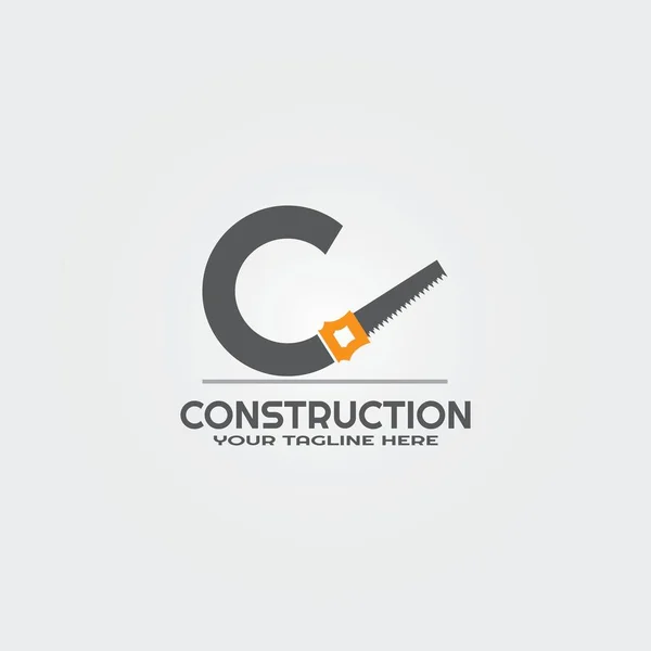 Templat Logo Konstruksi Dengan Inisial Huruf Logo Vektor Untuk Korporasi - Stok Vektor