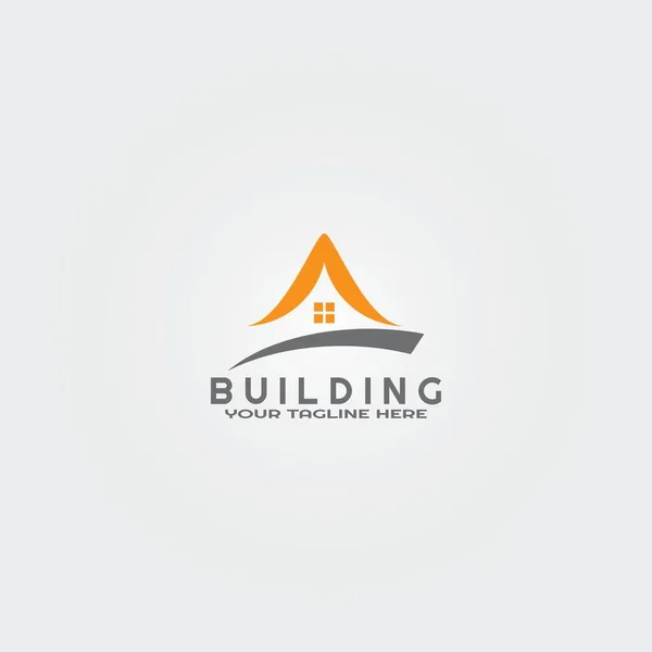 Modern Bina logo şablonu, iş kurumları için vektör logosu, Mimarlık simgesi veya sembolü, yapı, element, illüstrasyon -vektör