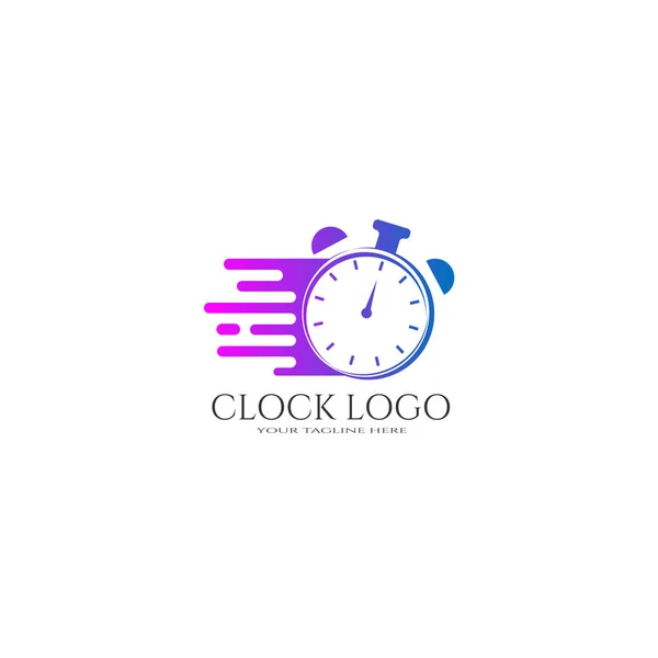 Modelo Logotipo Relógio Rápido Moderno Logotipo Vetor Para Empresa Corporativa — Vetor de Stock