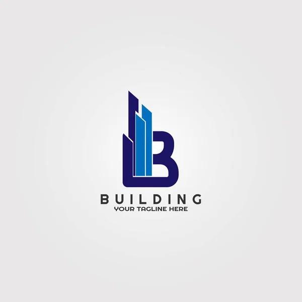 带有首字母B的现代建筑标志模板 企业的向量标志 建筑师图标或符号 构建结构 说明性向量 — 图库矢量图片