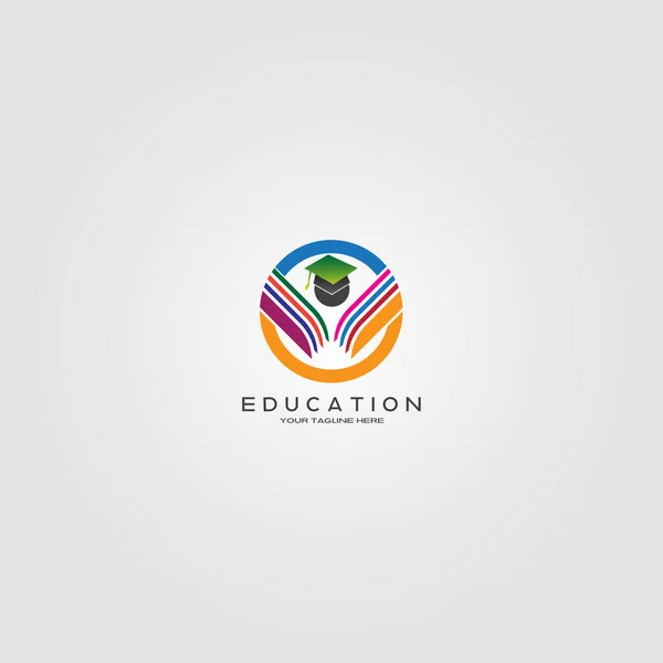 Eğitim Logosu Şablonu Uluslararası Okul Kimliği Için Vektör Logosu Küresel — Stok Vektör
