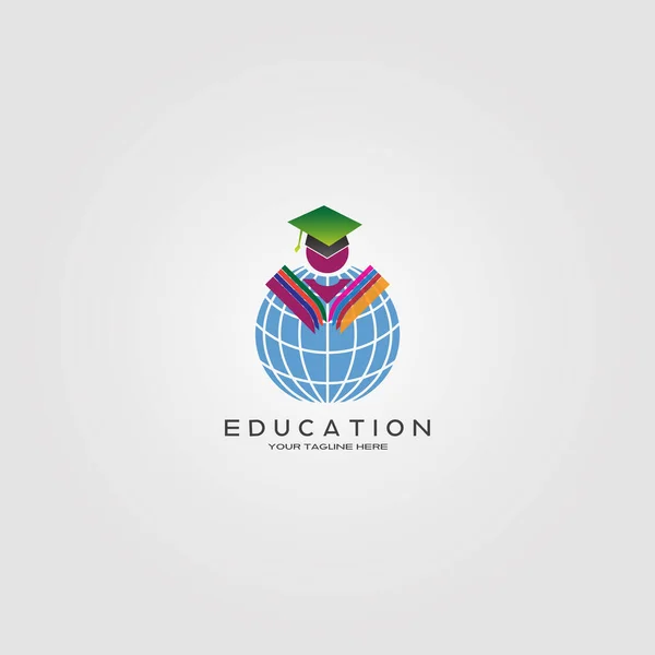 Освіта Логотип Шаблон Векторний Логотип Міжнародної Шкільної Ідентичності Глобальна Школа — стоковий вектор