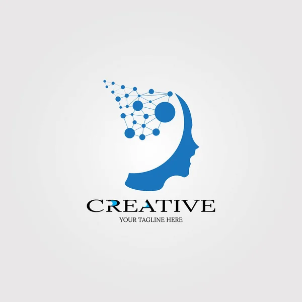 Creative Mind Icon Templates Vector Logo Technology Business Corporate Human — Stock Vector