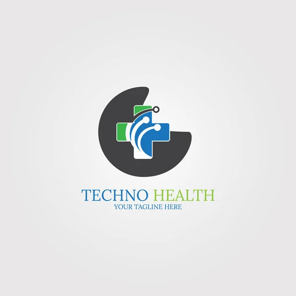 Logotipos Salud Símbolos Futura Tecnología Médica Elementos Ilustración Vectorial — Vector de stock