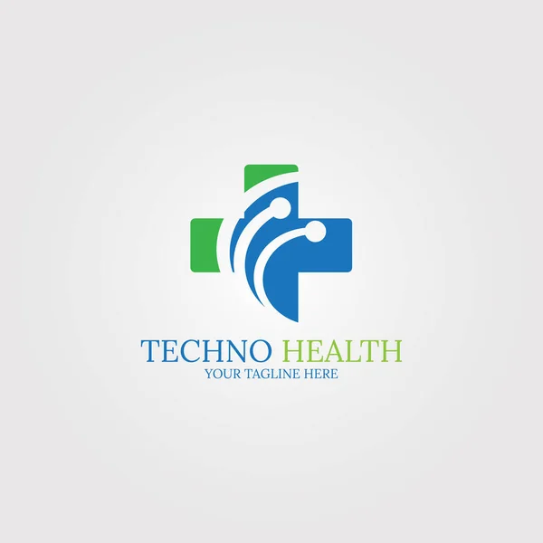Logo Kesehatan Simbol Teknologi Medis Masa Depan Elemen Ilustrasi Vektor - Stok Vektor