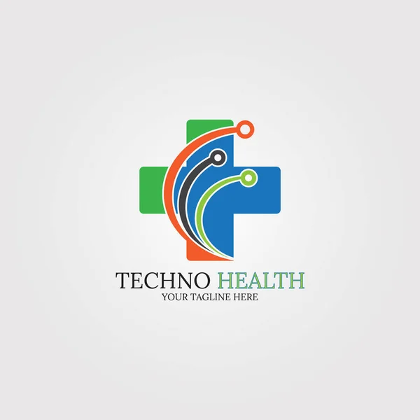 Logo Kesehatan Simbol Teknologi Medis Masa Depan Elemen Ilustrasi Vektor - Stok Vektor