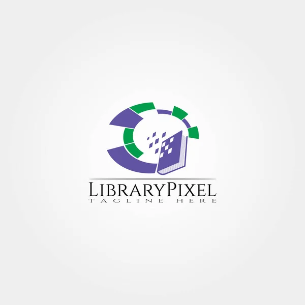 Plantilla Iconos Biblioteca Digital Diseño Del Logotipo Del Vector Creativo Vectores de stock libres de derechos