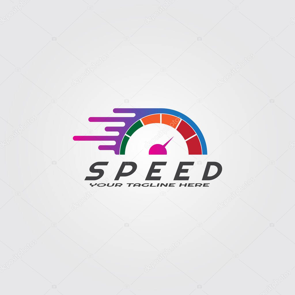 Speed logo template, vector logo for business corporate, fast, elements, illustration.